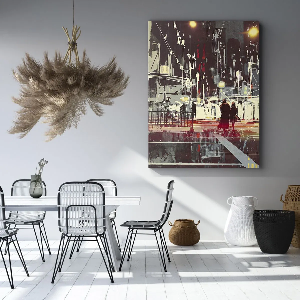 Schilderen op canvas - Een grote stadsoversteek - 50x70 cm