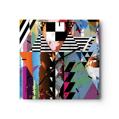 Wandklok - Klok - Geometrisch en organisch - 30x30 cm