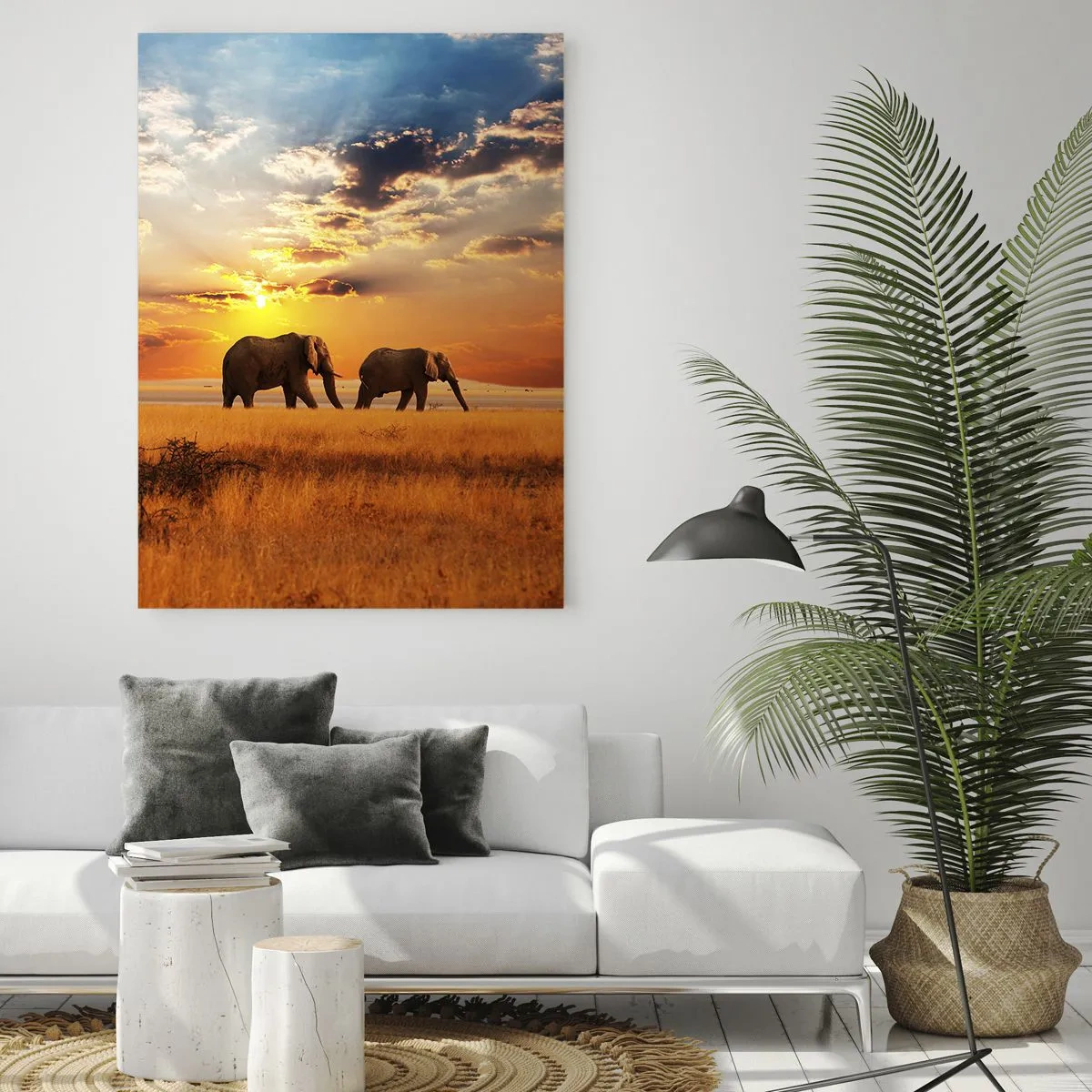 Schilderen op glas - Familie wandeling - 50x70 cm