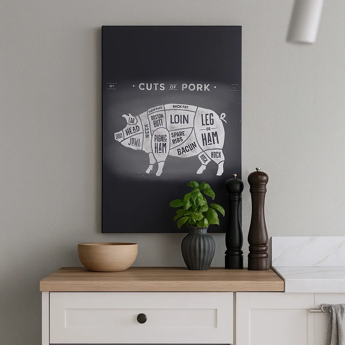 Schilderen op canvas - Slagers ABC - 50x70 cm