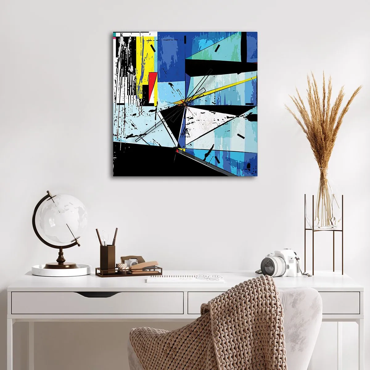 Wandklok - Klok - Bekijk de wereld vanuit een bepaalde hoek... - 30x30 cm