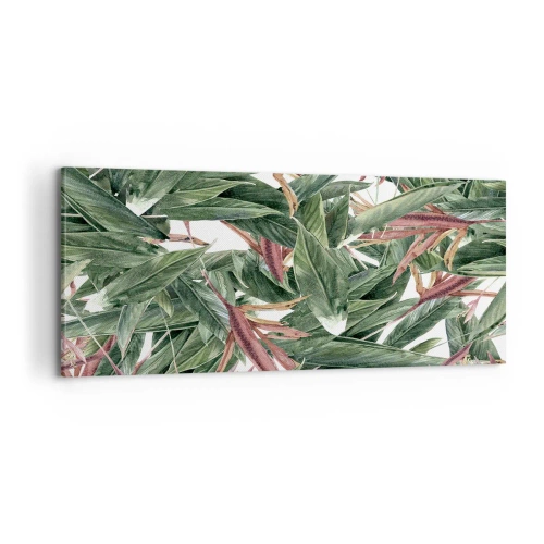 Schilderen op canvas - Smaragd-lila struikgewas - 100x40 cm