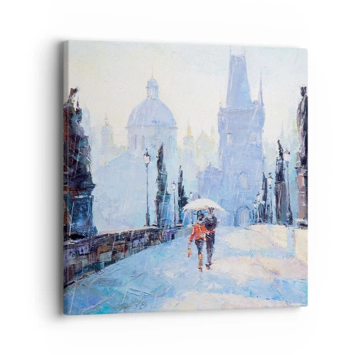 Schilderen op canvas - De regen moet ons gecharmeerd hebben - 40x40 cm
