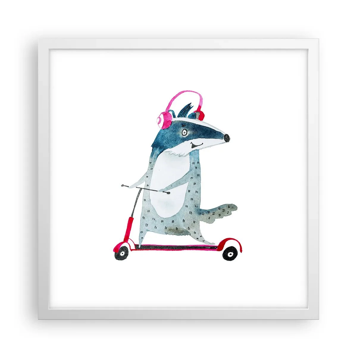 Poster in een witte lijst - Badger vreugde - 40x40 cm