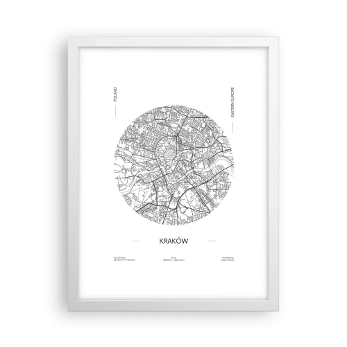 Poster in een witte lijst - Anatomie van Krakau - 30x40 cm