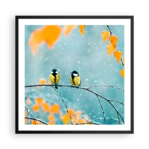 Poster in een zwarte lijst - Vogelroddel - 60x60 cm