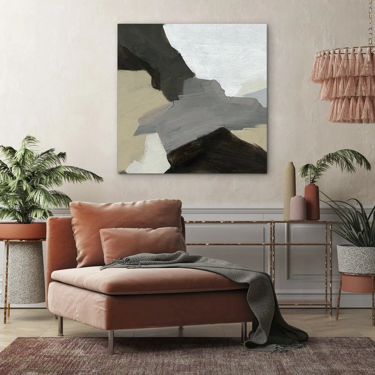 Schilderen op canvas - Abstractie: het kruispunt van grijs - 60x60 cm