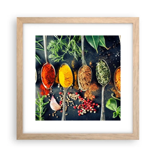 Een poster in een licht eiken lijst - Culinaire magie - 30x30 cm