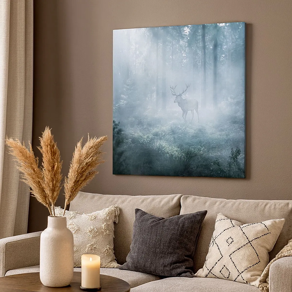 Schilderen op canvas - Ochtendbezoek aan het landgoed - 30x30 cm