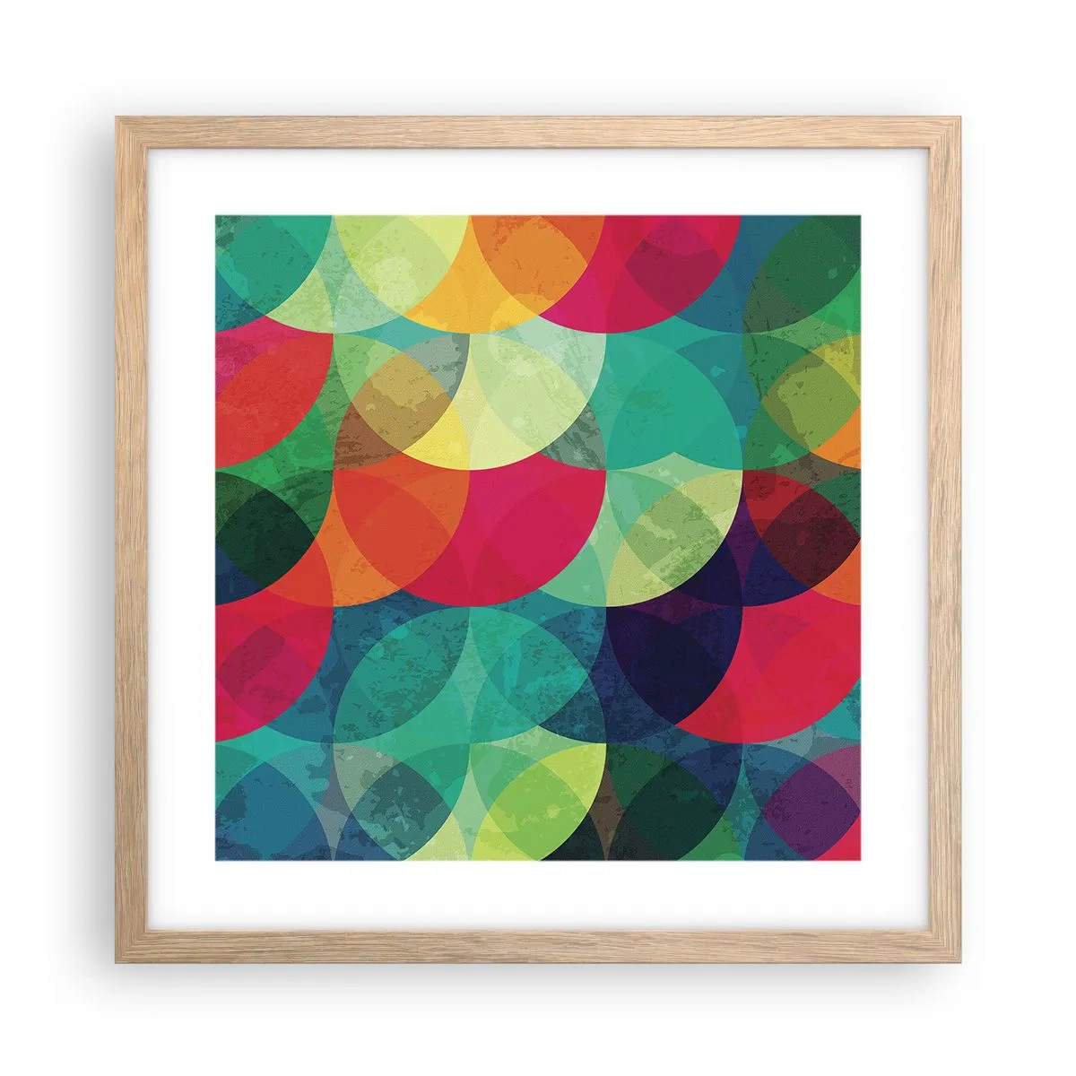 Een poster in een licht eiken lijst - Beklimming naar de regenboog - 40x40 cm