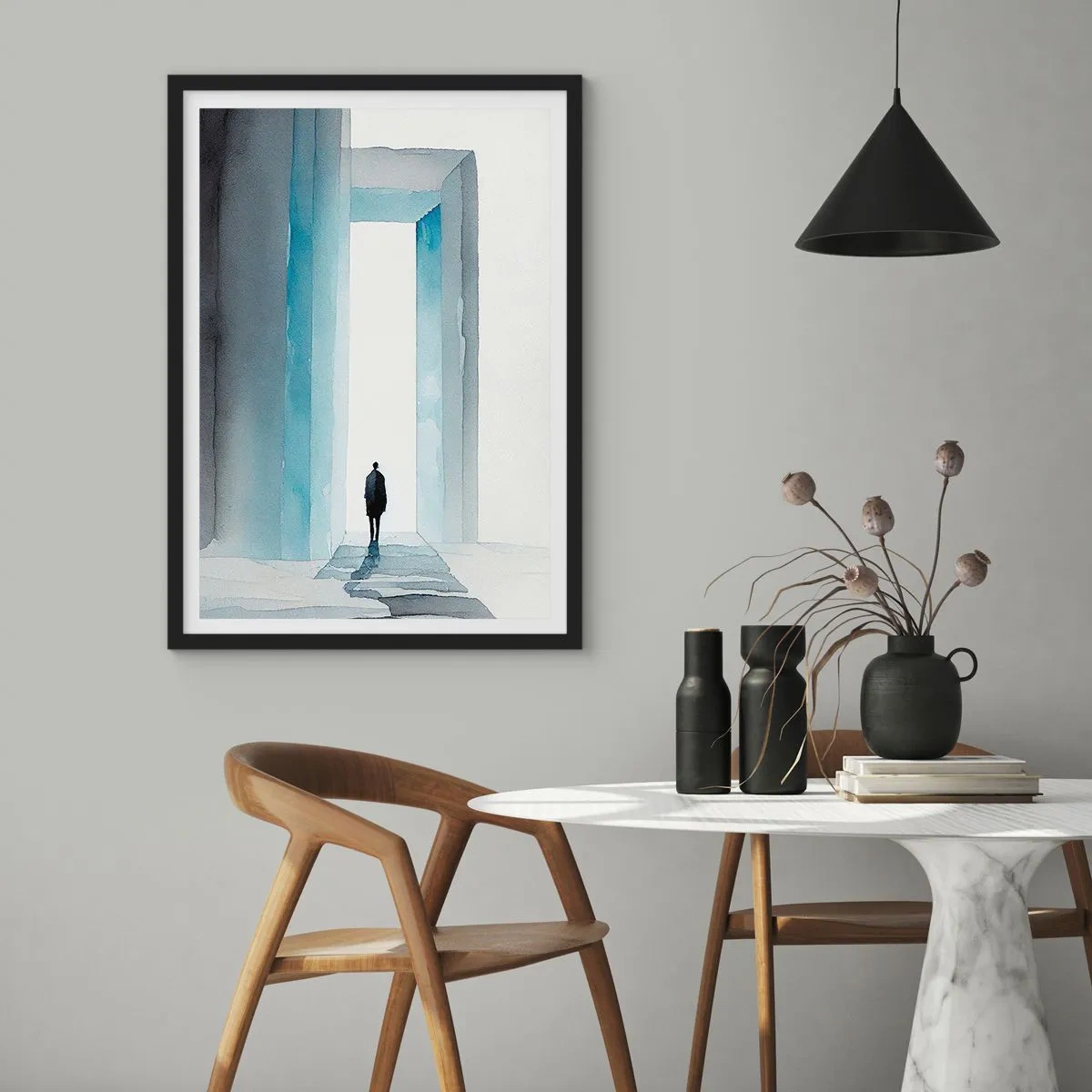 Poster in een zwarte lijst - Leef zonder grenzen - 61x91 cm