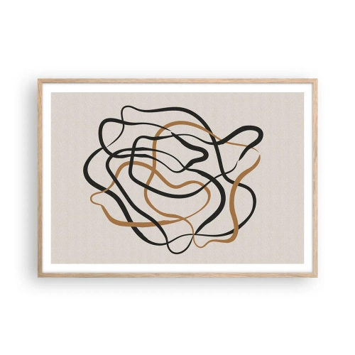 Een poster in een licht eiken lijst - Alles ging mis - 100x70 cm