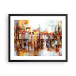 Poster in een zwarte lijst - Ook onder de brug is het mooi - 50x40 cm