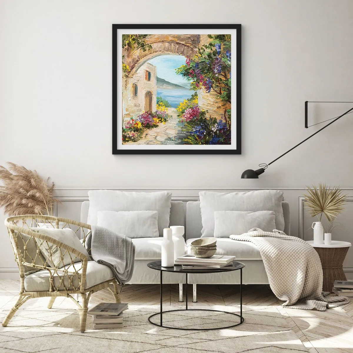 Poster in een zwarte lijst - De charme van een kustprovincie - 40x40 cm