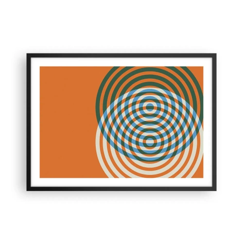 Poster in een zwarte lijst - Abstracte circulaire variatie - 70x50 cm