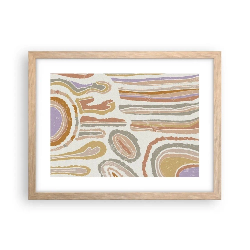 Een poster in een licht eiken lijst - Kleurrijke doorsneden - 40x30 cm