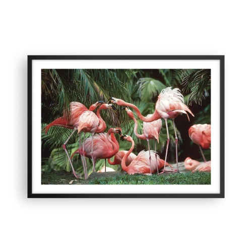 Poster in een zwarte lijst - Middag roddels - 70x50 cm