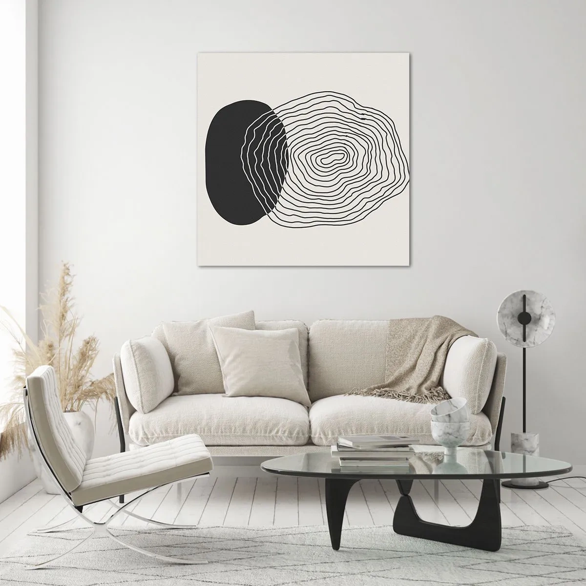 Schilderen op glas - Duur en spiertrekkingen - 70x70 cm
