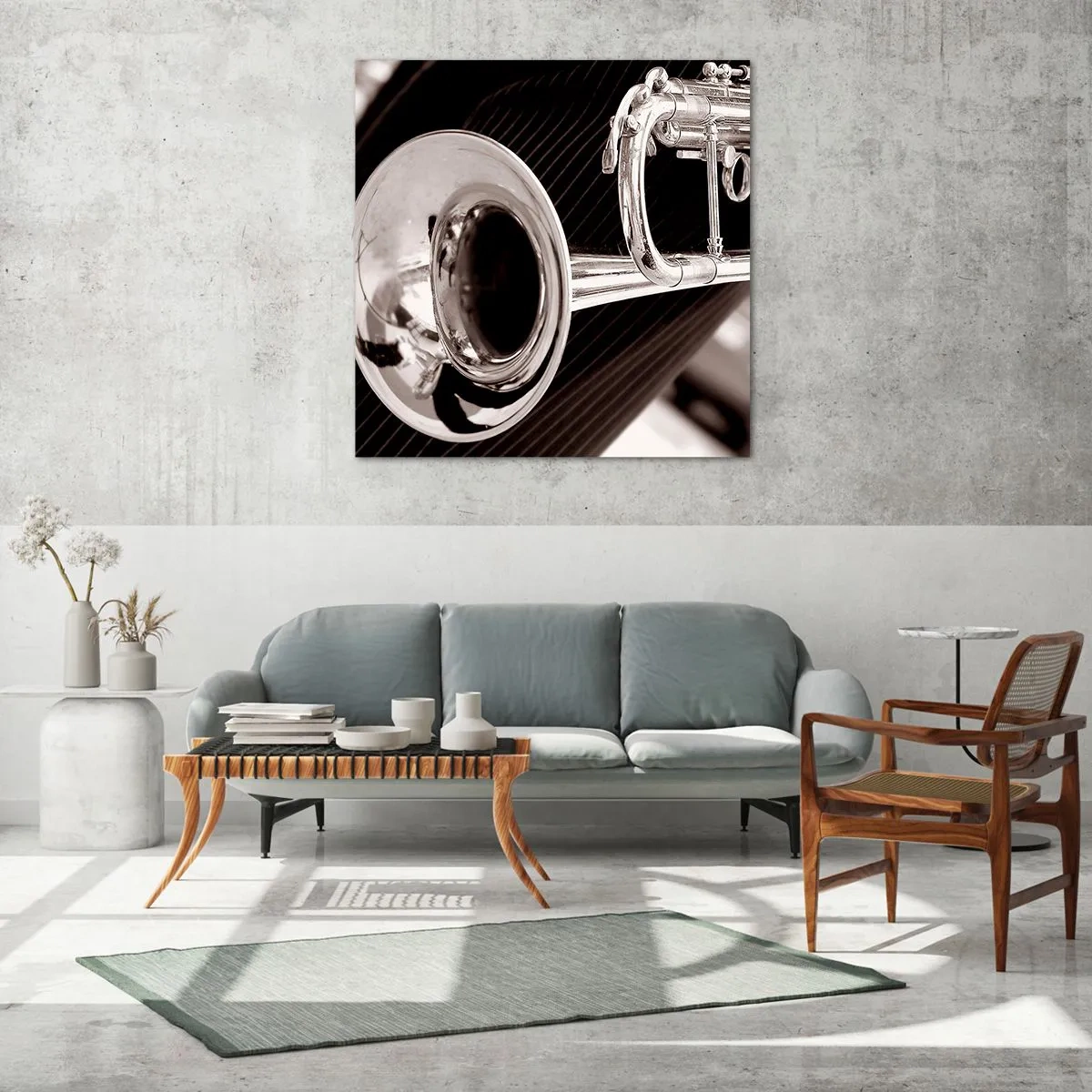 Schilderen op glas - Een muzikale reis naar de jaren 30 - 70x70 cm