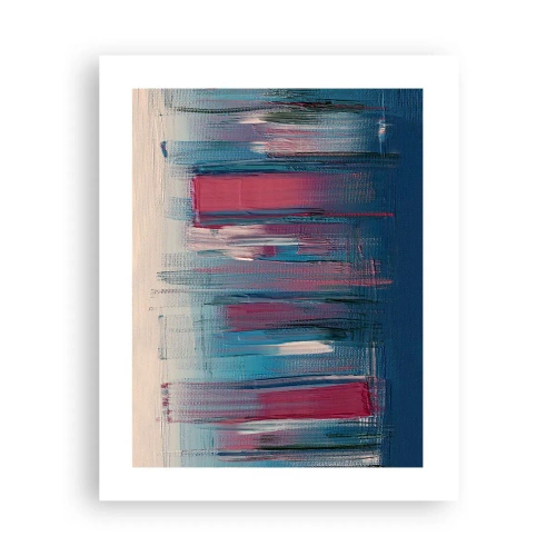 Poster - Verticale compositie in blauw en rood - 40x50 cm