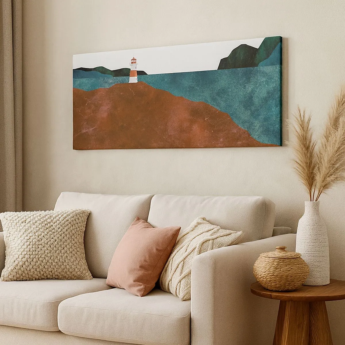 Schilderen op canvas - Starend naar de zee - 100x40 cm