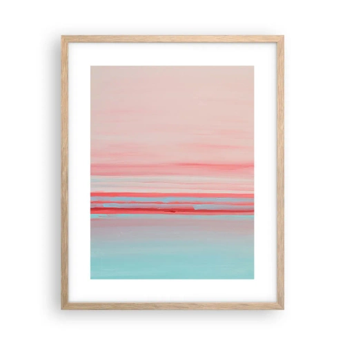 Een poster in een licht eiken lijst - Abstractie bij dageraad - 40x50 cm