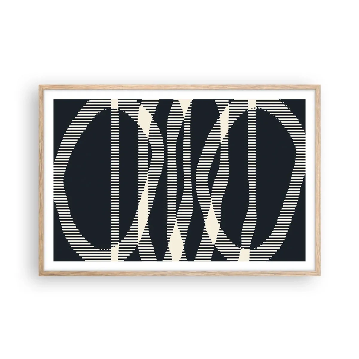 Een poster in een licht eiken lijst - Een poging om de duisternis te doorbreken - 91x61 cm
