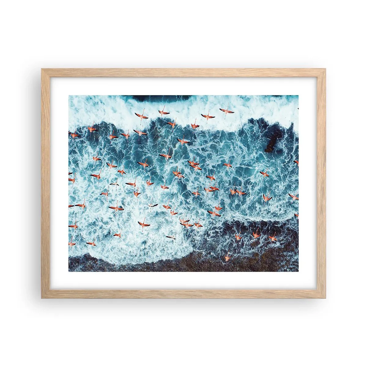 Een poster in een licht eiken lijst - De kustparade - 50x40 cm