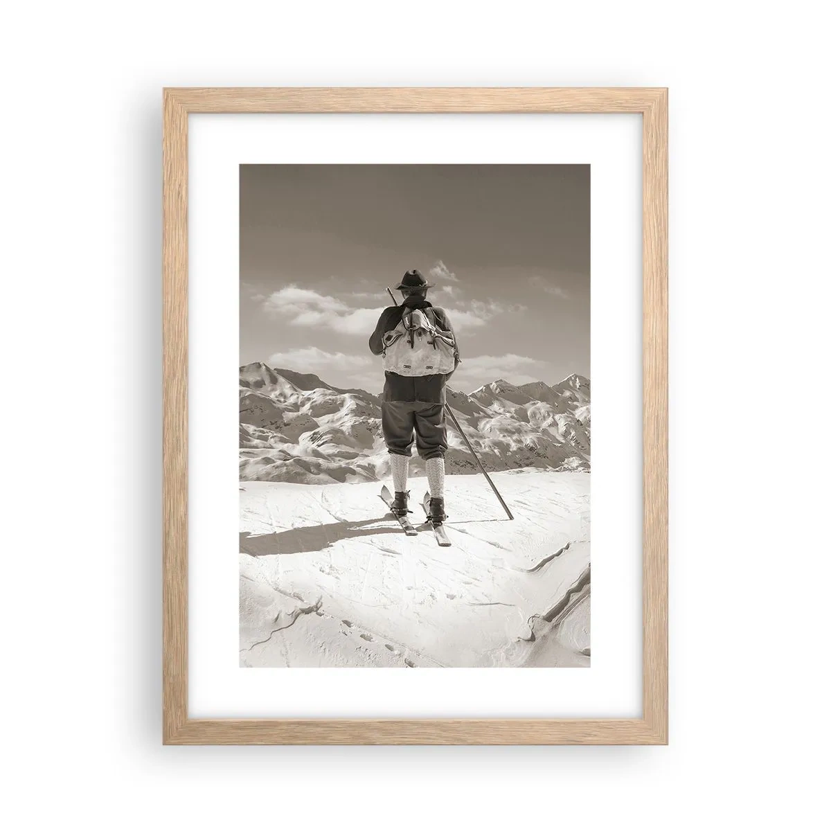 Een poster in een licht eiken lijst - En de bergen blijven onveranderd - 30x40 cm