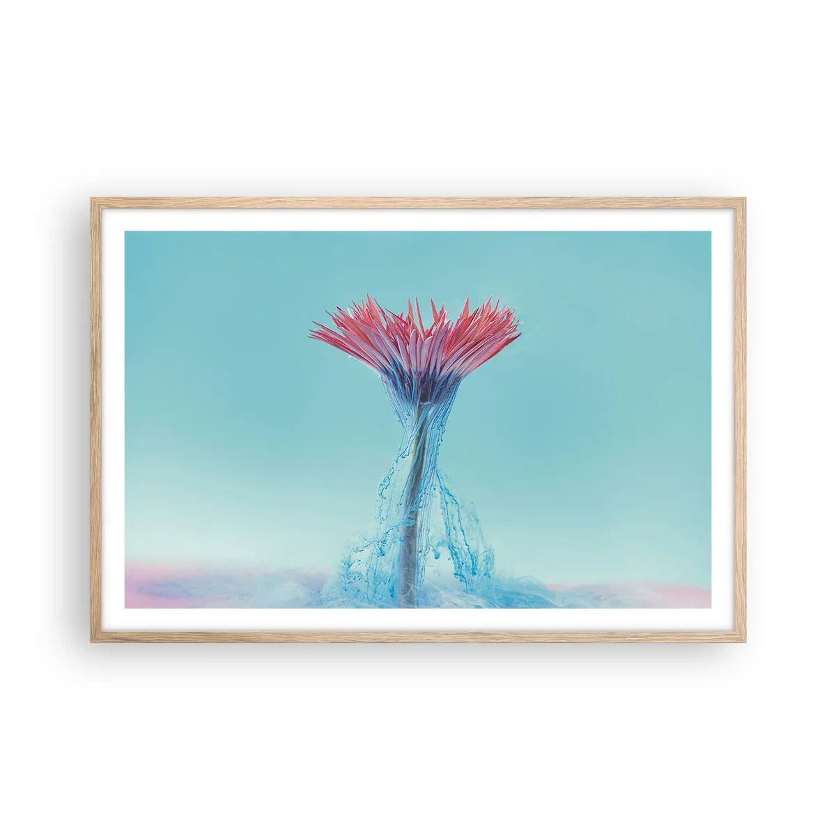 Een poster in een licht eiken lijst - In een verkwikkende omhelzing - 91x61 cm