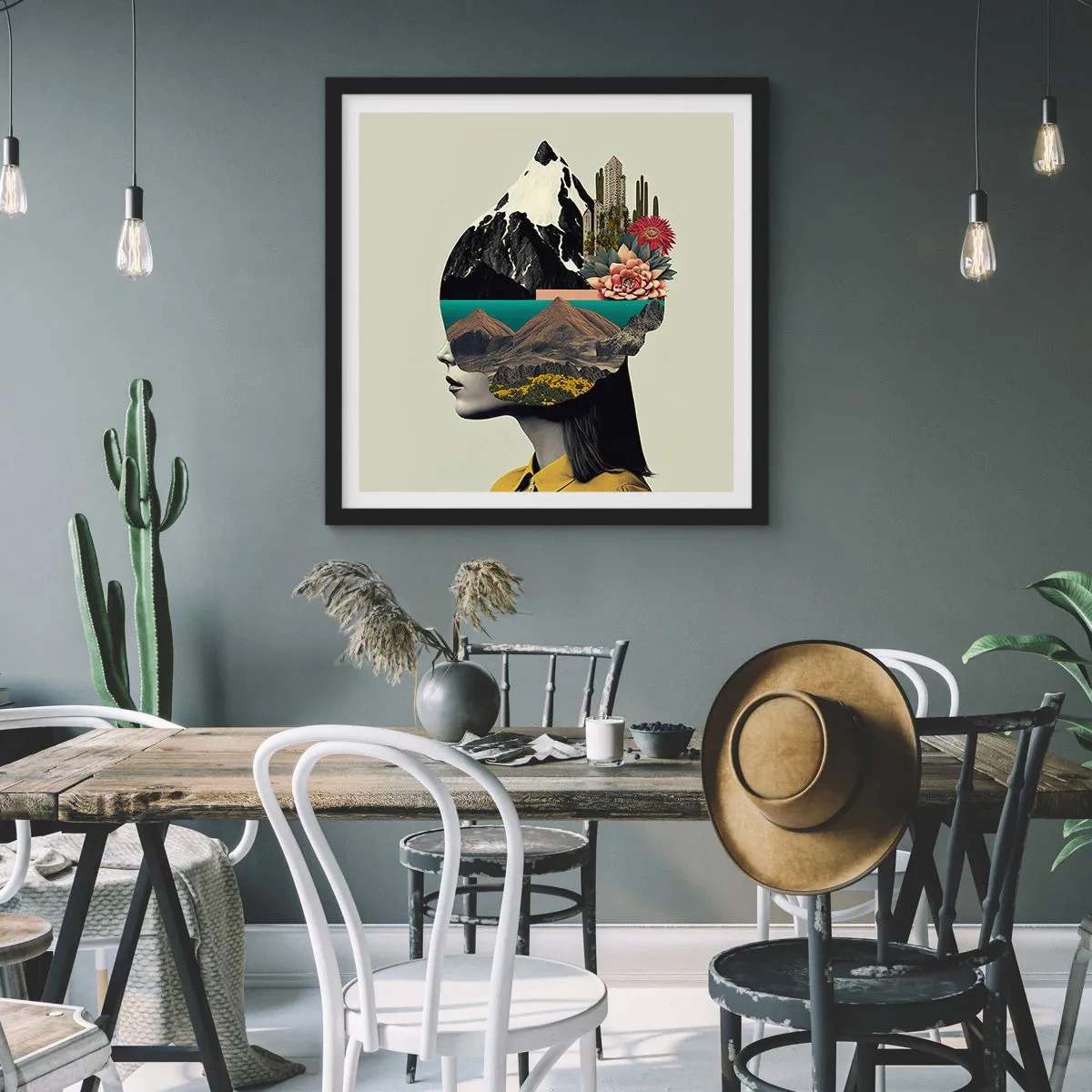 Poster in een zwarte lijst - Vrouw – altijd een mysterie - 60x60 cm