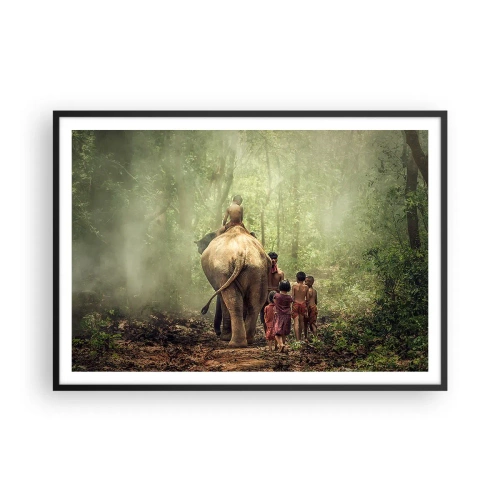 Poster in een zwarte lijst - Nieuw Jungle Boek - 100x70 cm