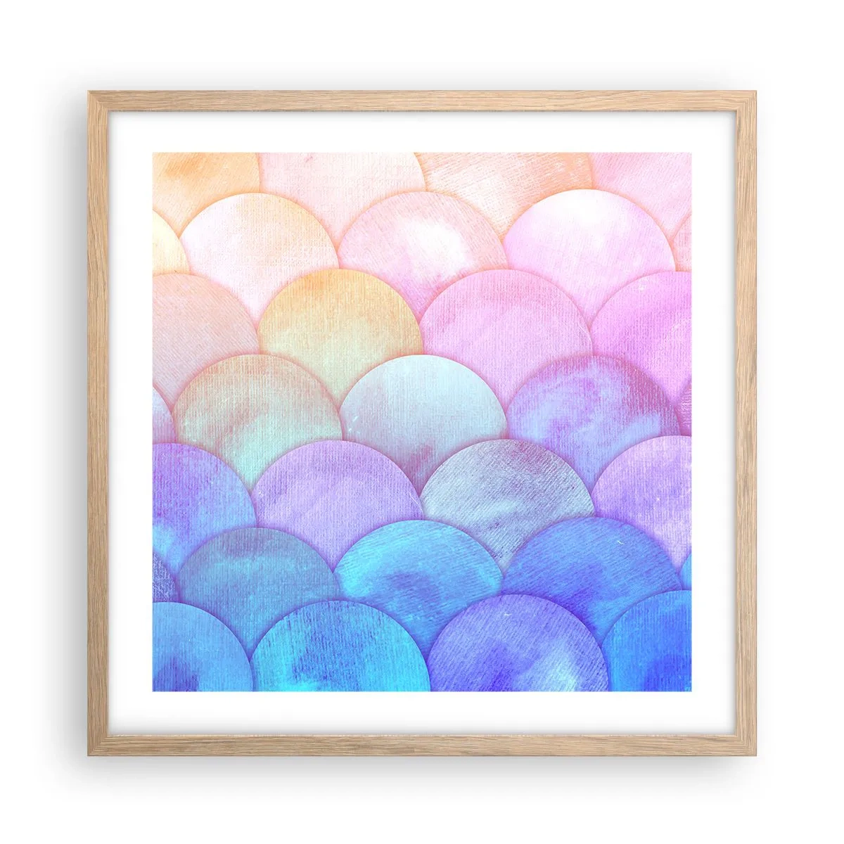 Een poster in een licht eiken lijst - Parel schaal - 50x50 cm