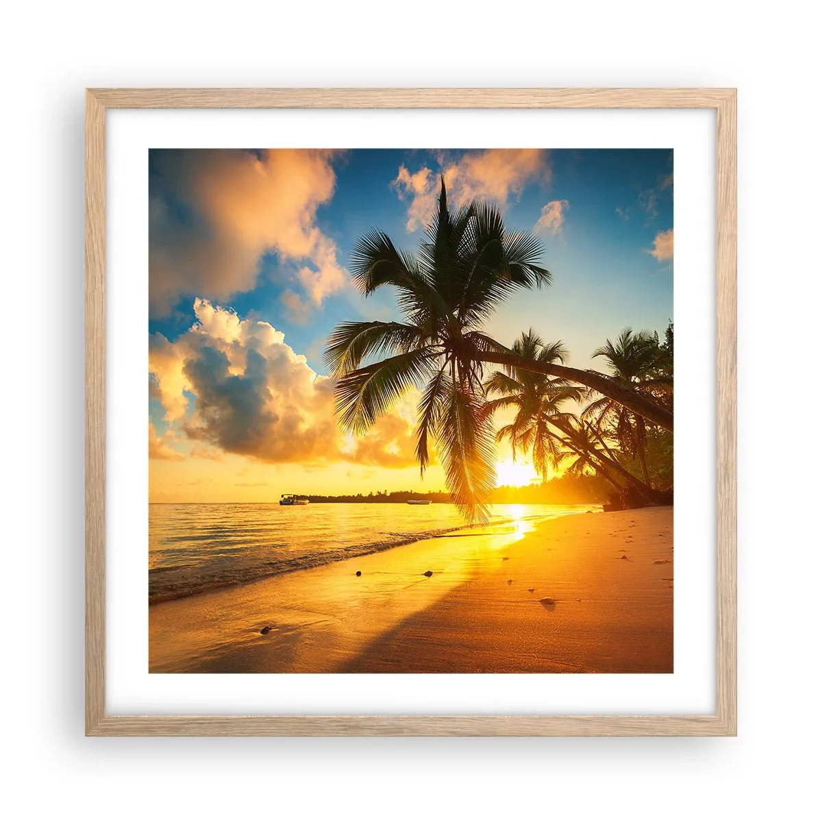 Een poster in een licht eiken lijst - Caribische droom - 50x50 cm