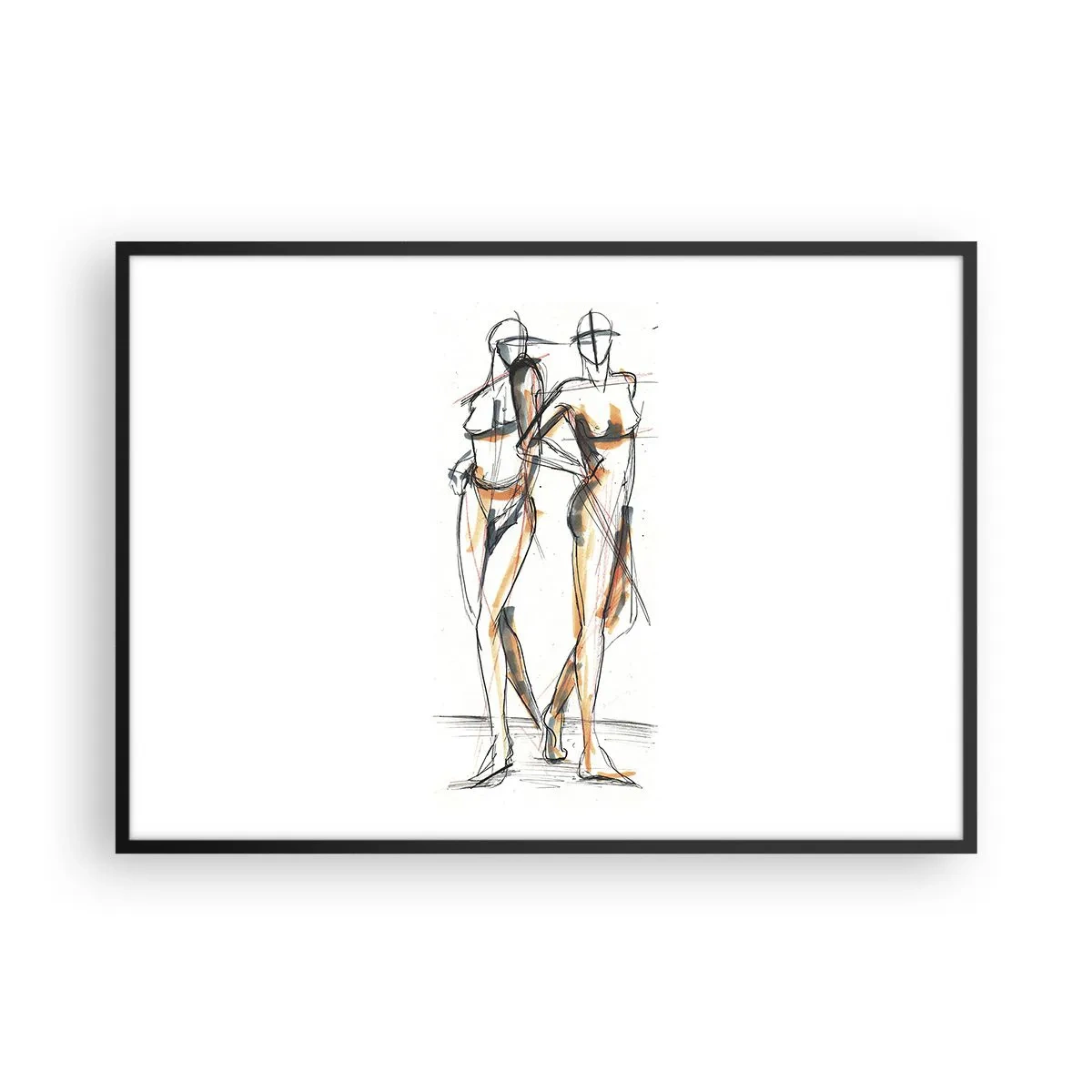 Poster in een zwarte lijst - Een studie van genade - 100x70 cm