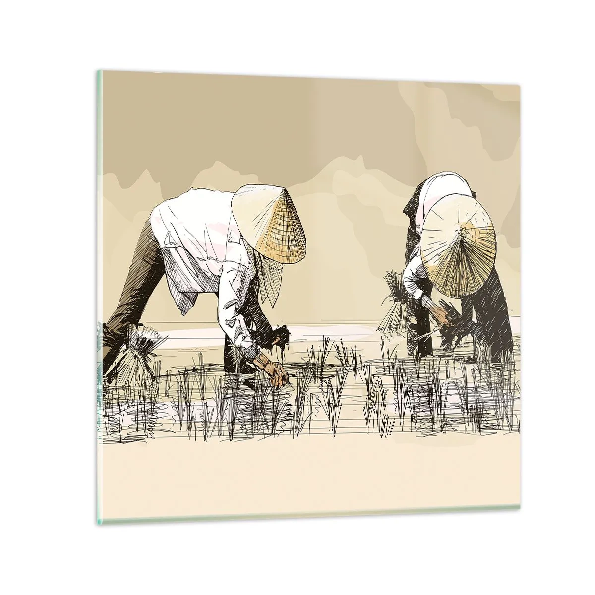 Schilderen op glas - Succesvolle oogst - 30x30 cm
