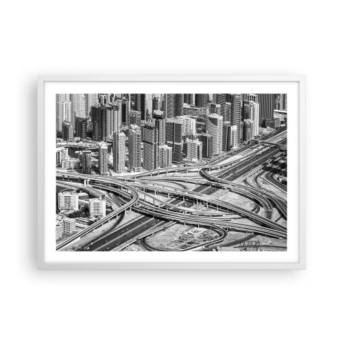 Poster in een witte lijst - Dubai - de onmogelijke stad - 70x50 cm