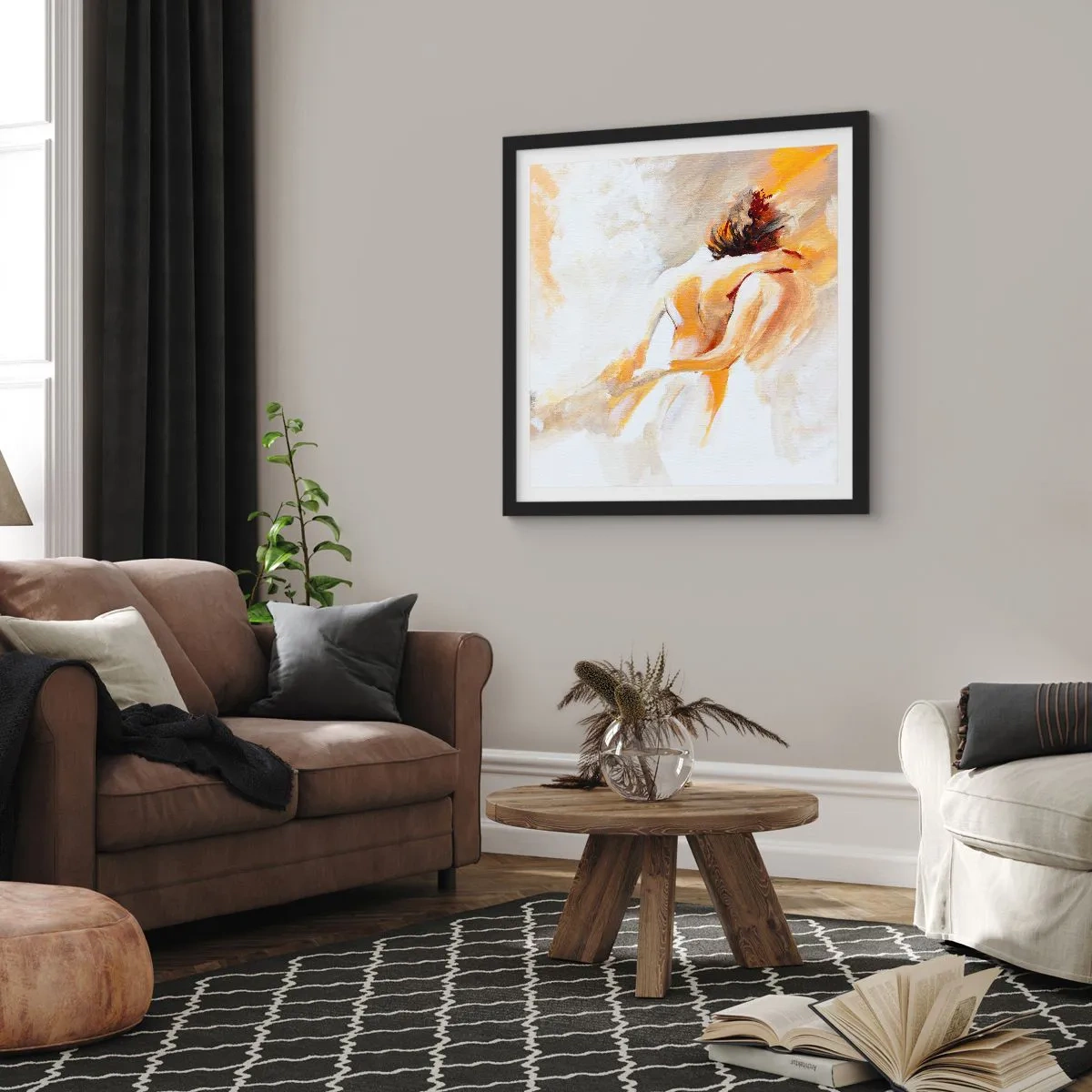 Poster in een zwarte lijst - In de lucht van nabijheid - 60x60 cm