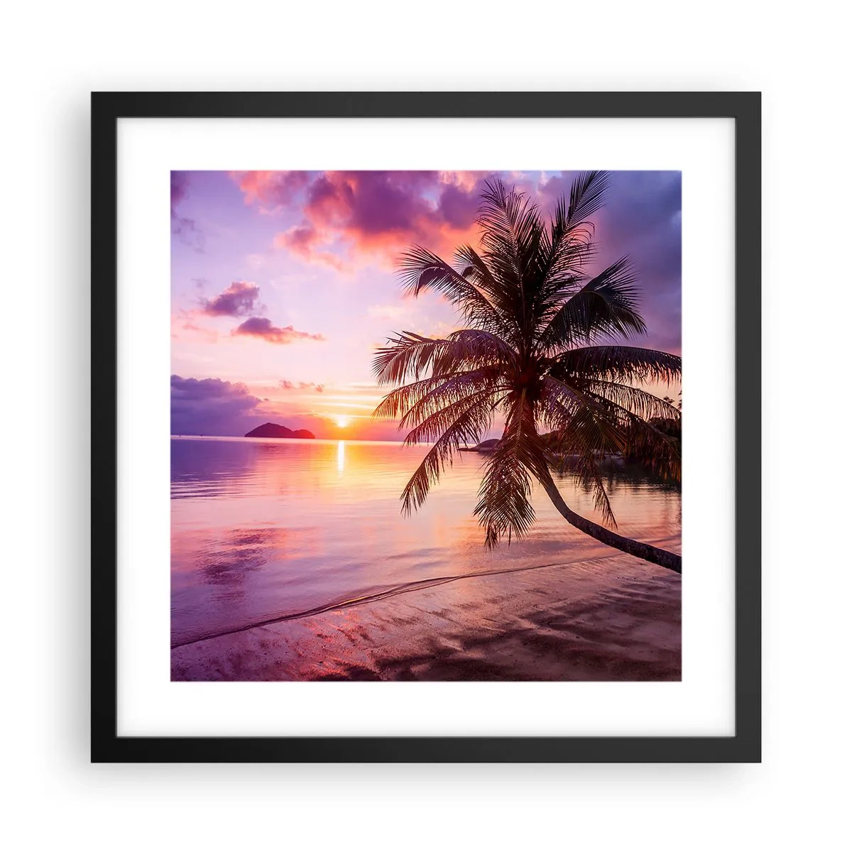 Poster in een zwarte lijst - Geluk tot aan de horizon - 40x40 cm