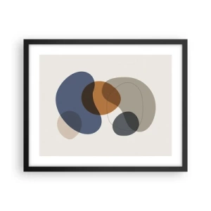 Poster in een zwarte lijst - Kleur druppels - 50x40 cm