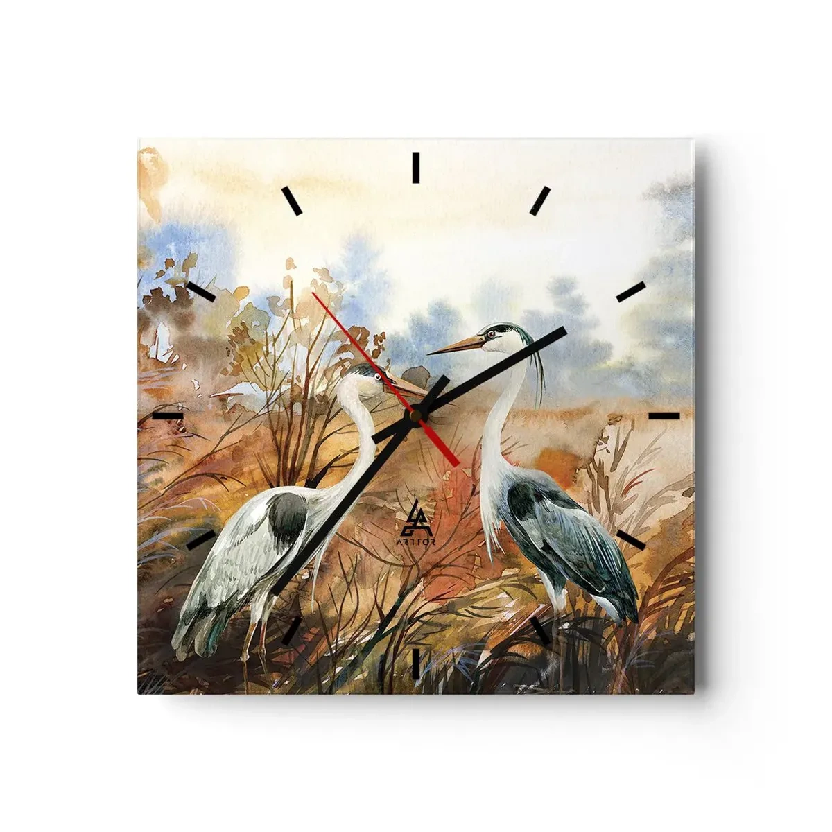 Wandklok - Klok - Waarheen in de herfst? - 30x30 cm
