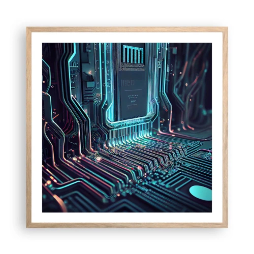 Een poster in een licht eiken lijst - Ik ben aan het denken… - 60x60 cm