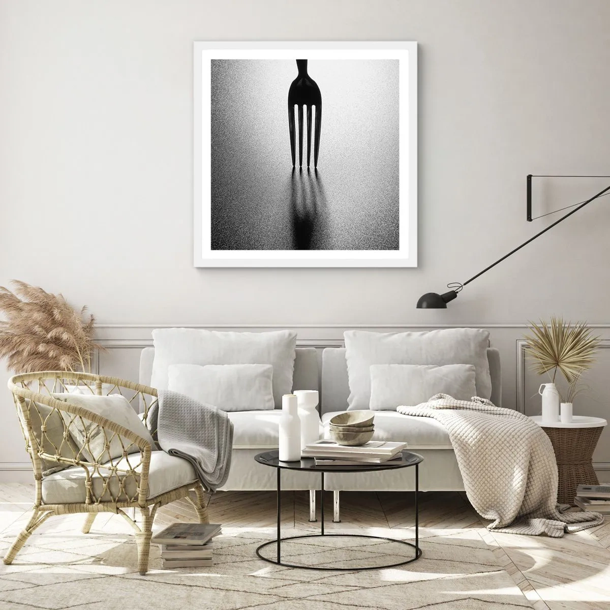 Poster in een witte lijst - Licht en schaduw - 50x50 cm