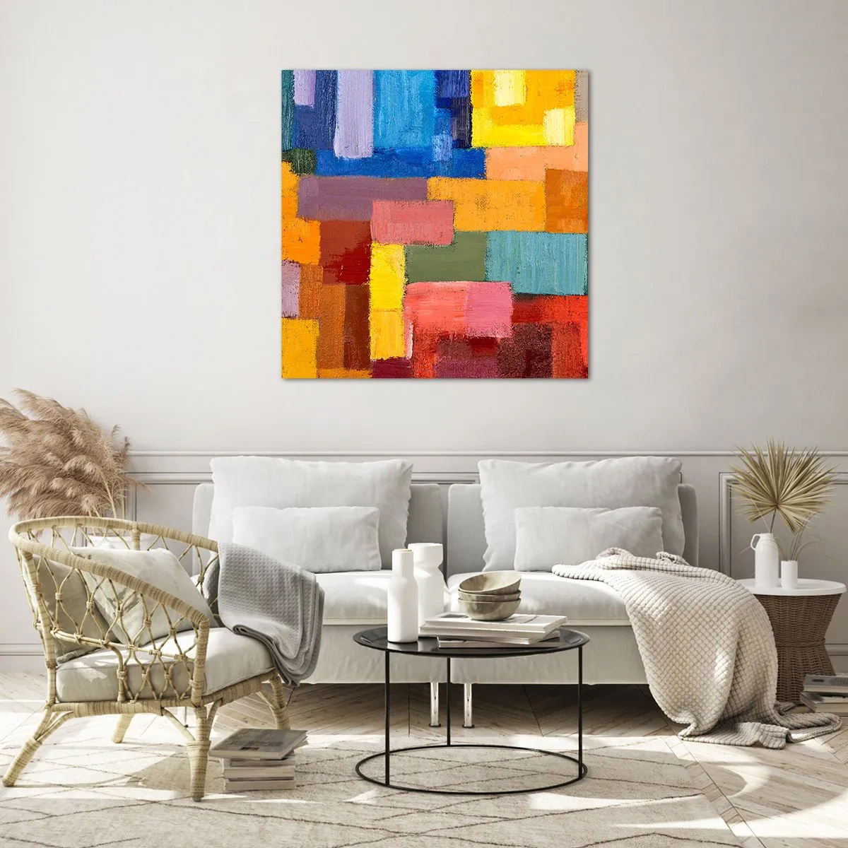 Schilderen op glas - Elk is anders, allemaal kleurrijk - 60x60 cm