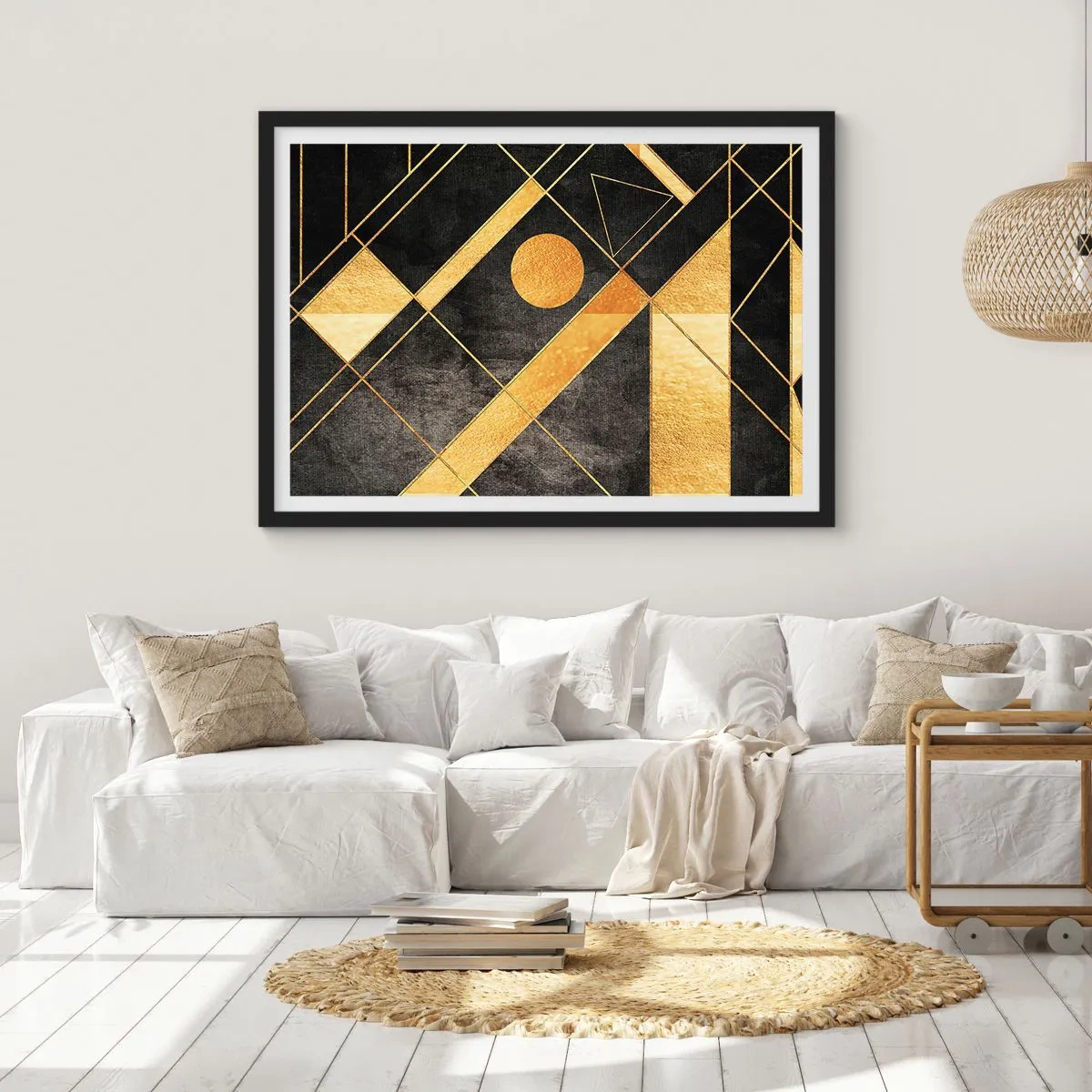 Poster in een zwarte lijst - De zon van de woestijn - 70x50 cm