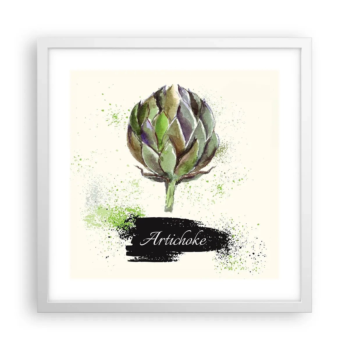 Poster in een witte lijst - Eviva-groenten! - 40x40 cm