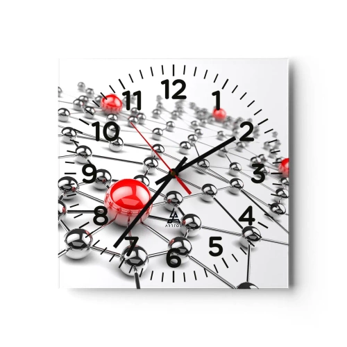 Wandklok - Klok - Zilverachtig web - 40x40 cm