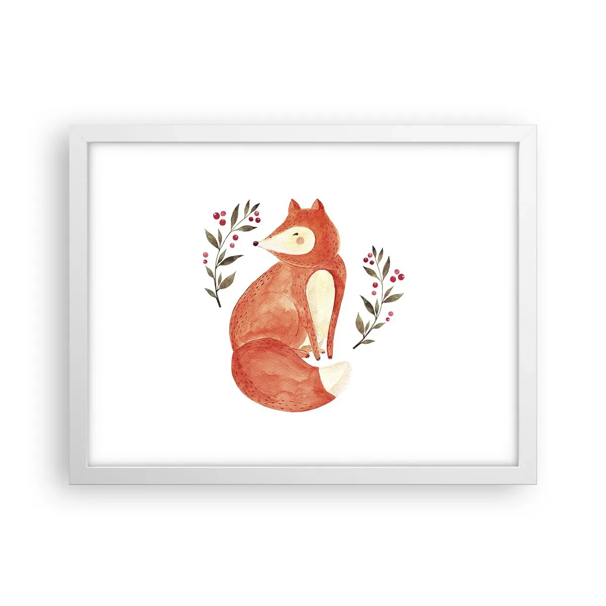 Poster in een witte lijst - Kleine roodharige - 40x30 cm