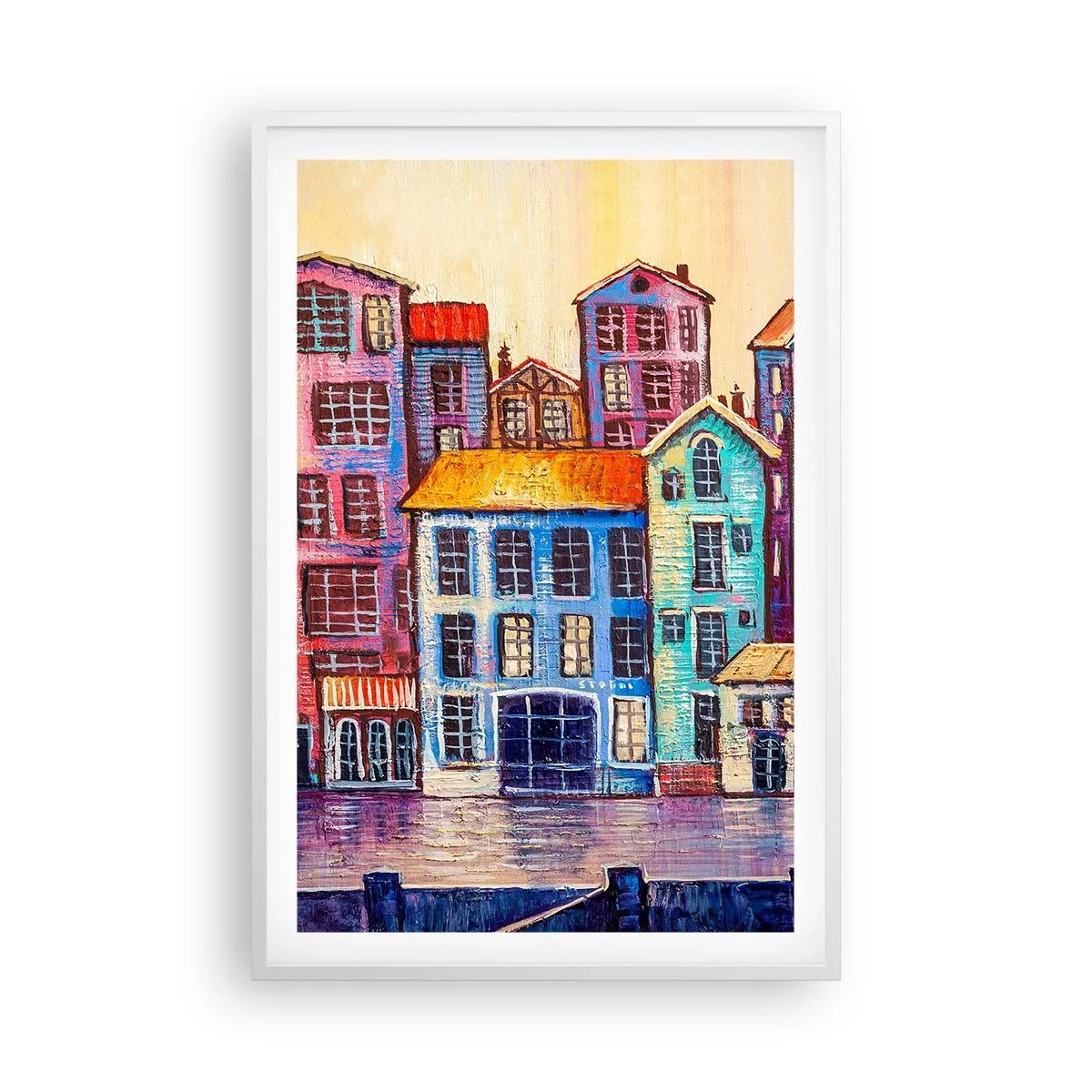 Poster in een witte lijst - Een stad als uit een sprookje - 61x91 cm