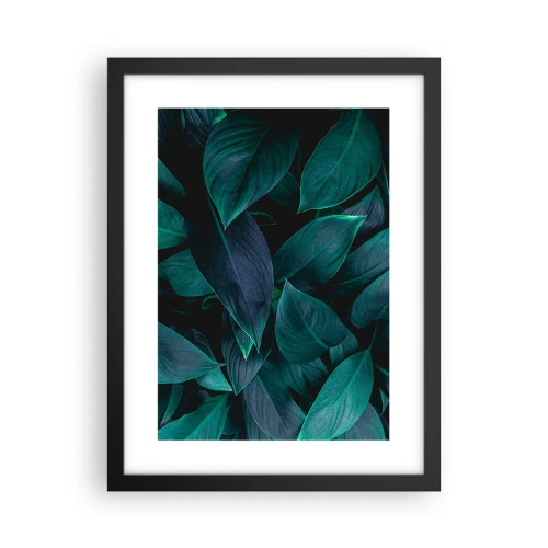Poster in een zwarte lijst - Groen op zichzelf - 30x40 cm